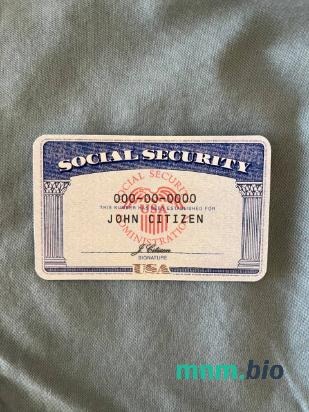 USA SSN fotowygląd tło z niebieskiej dżinsowej tkaniny edytowalny fotorealistyczny wygląd próbka